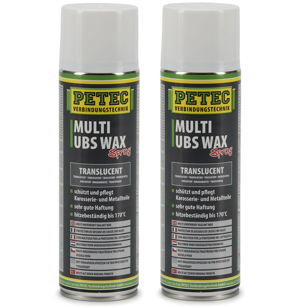 PETEC 73450 MULTI UBS WAX Spray Unterbodenschutz Korrosionsschutz 2x 500ml