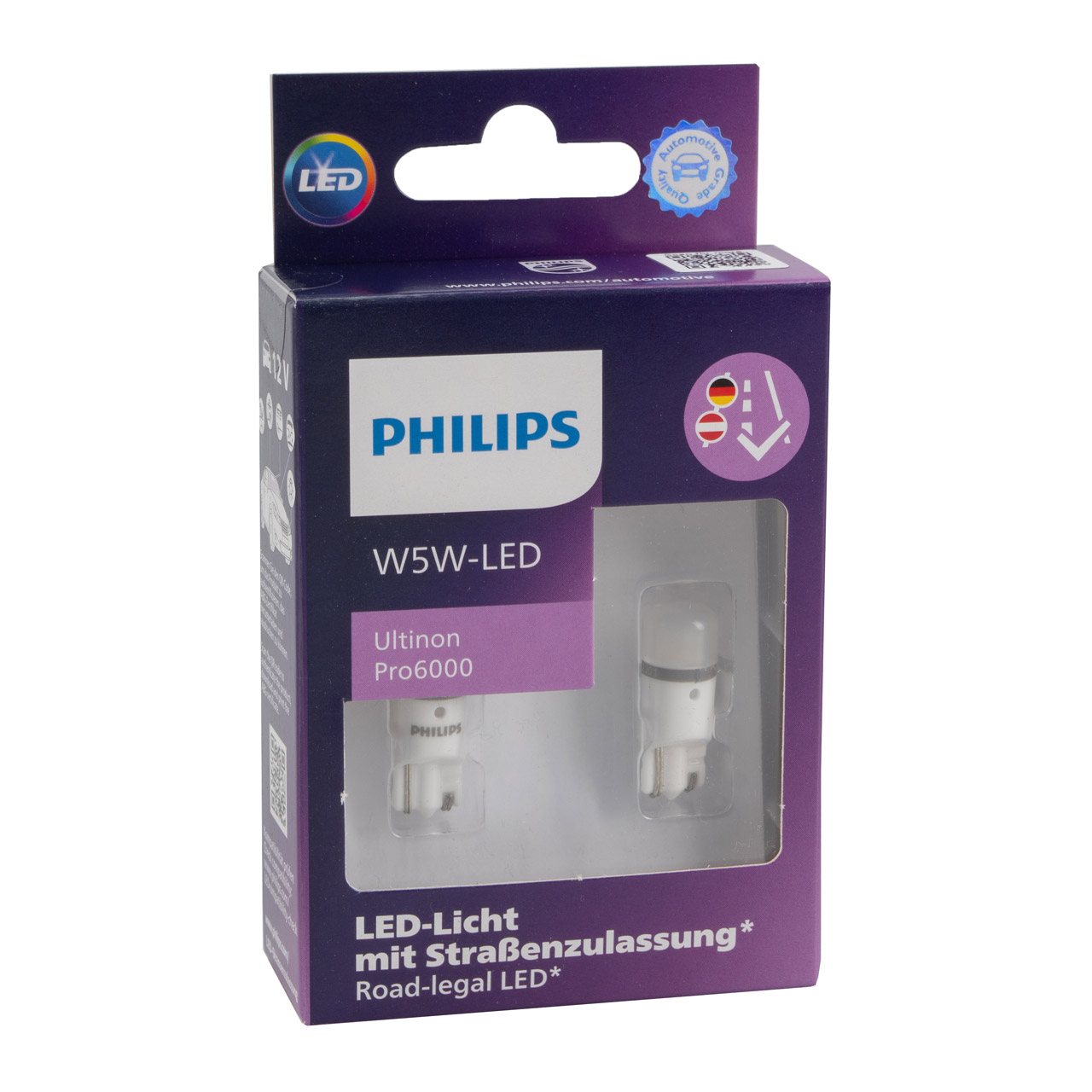 2x PHILIPS Ultinon Pro6000 H7 LED + Adapter für MERCEDES W176 VW GOLF 7  POLO 5