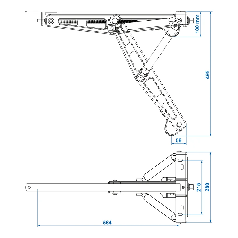 PROPLUS 361506 Ausdrehstütze Stützfuß Steckstütze Wohnwagen Kurbelstützen 1100Kg H:497mm