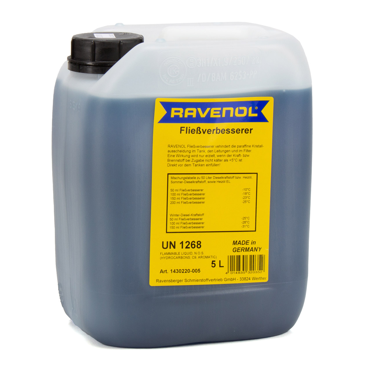 5L 5 Liter RAVENOL 1430220-005 Fließverbesserer 1:1000 Diesel Heizöl Frostschutz Frost Öl