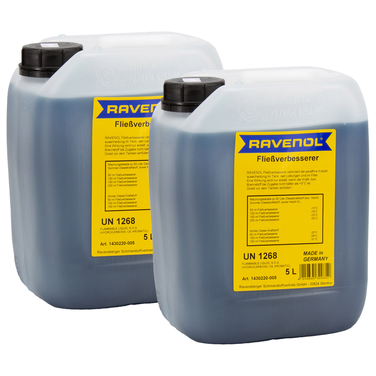 10 Liter RAVENOL 1430220-005 Fließverbesserer 1:1000 Diesel Heizöl Frostschutz Frost Öl