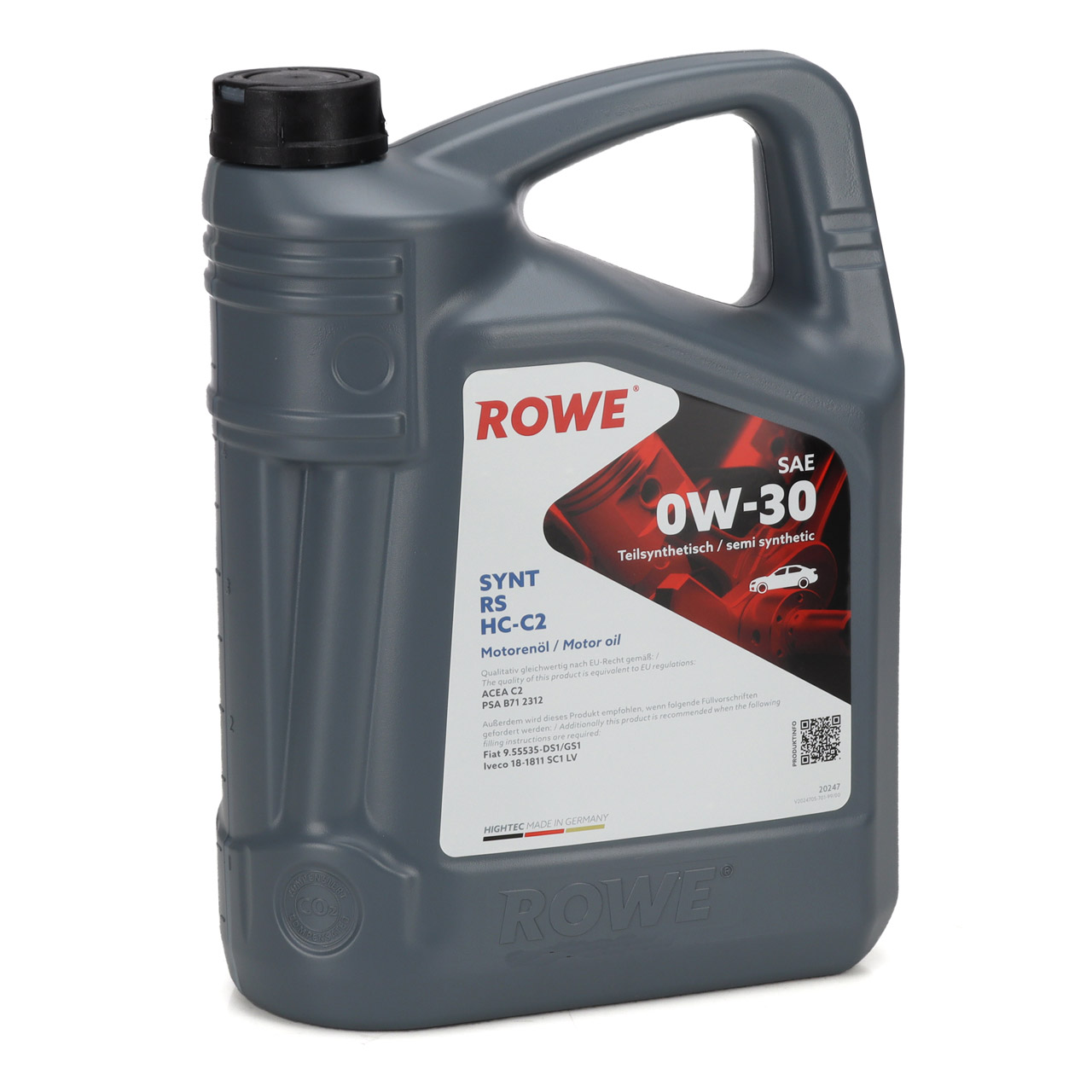 5L 5 Liter ROWE SYNT RS HC-C2 0W-30 Motoröl Öl ACEA C2 PSA B712312 Fiat 9.55535-DS1/GS1