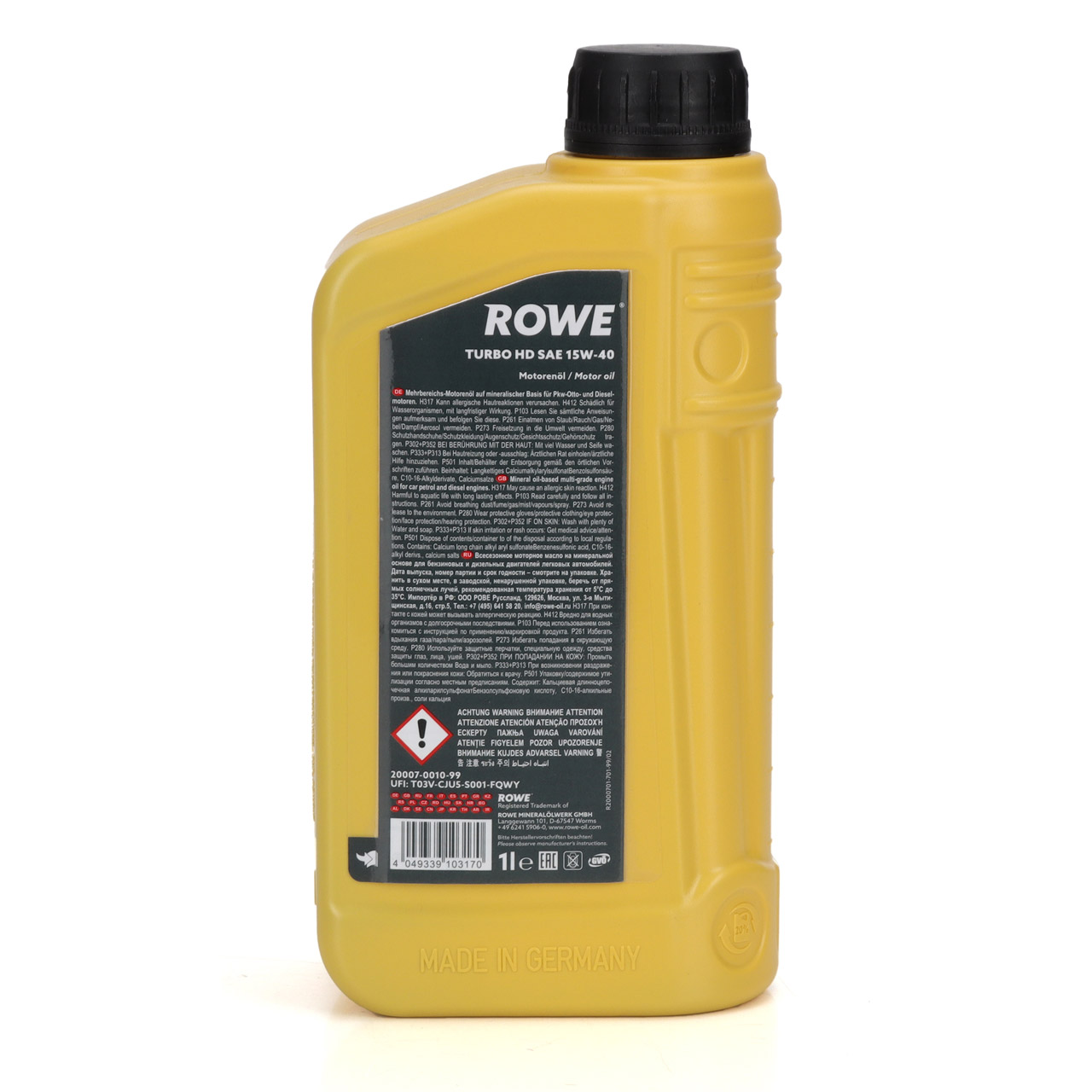 1L 1 Liter ROWE TURBO HD 15W40 Motoröl Öl FIAT 9.55535-G2/D2 MB 229.1 VW 501.01/505.00