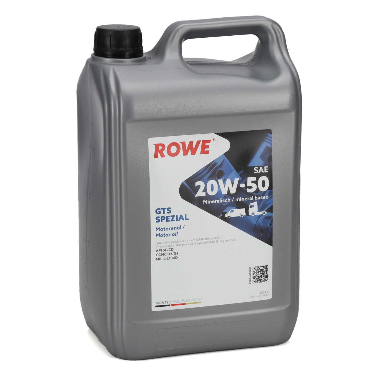 6L 6 Liter ROWE GTS SPEZIAL 20W-50 20W50 Motoröl Öl API SF/CD CCMC D/G2 MIL-L-2104D