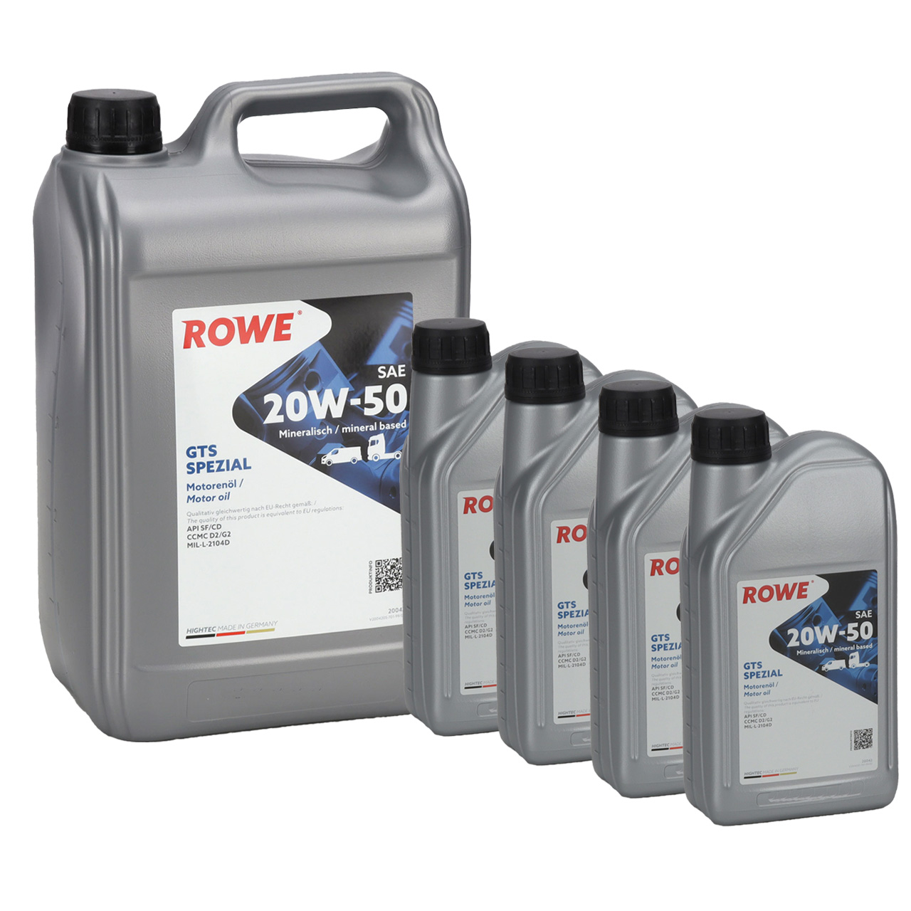 9L 9 Liter ROWE GTS SPEZIAL 20W-50 20W50 Motoröl Öl API SF/CD CCMC D/G2 MIL-L-2104D