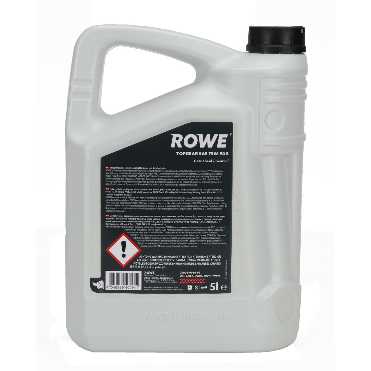 5L 5 Liter ROWE TOPGEAR S SAE 75W-90 Getriebeöl Schaltgetriebeöl API GL-4 GL-5