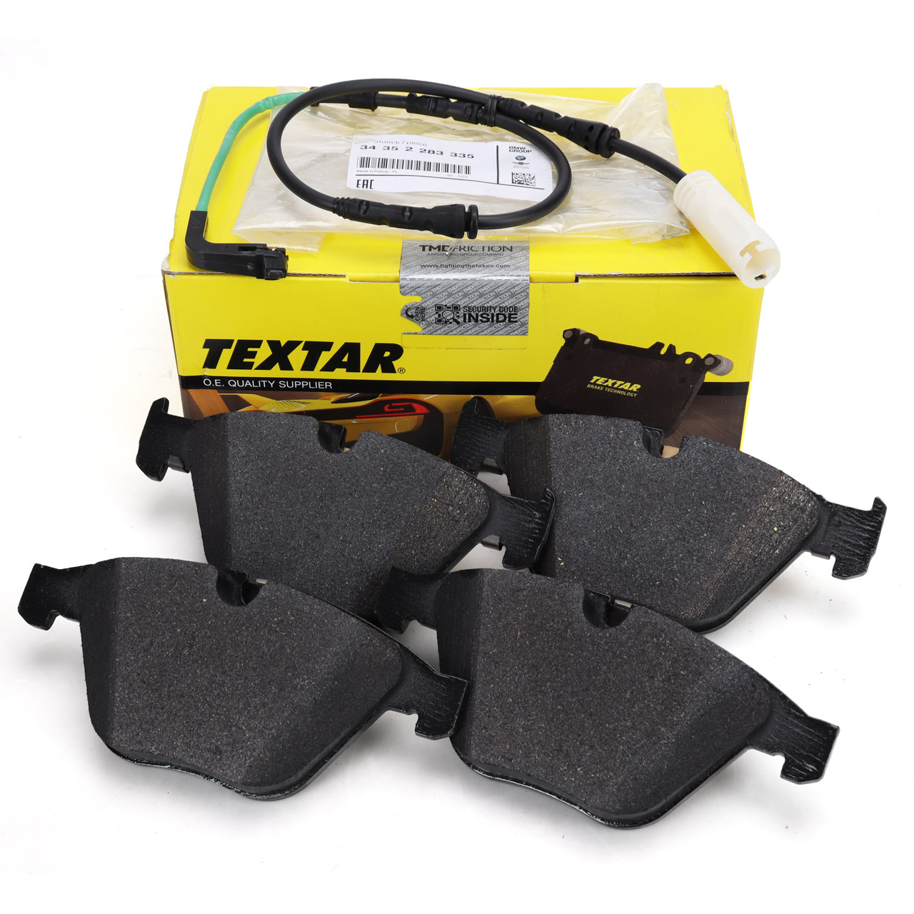 TEXTAR 2331207 Bremsbeläge + Sensor BMW 1er E82 1M 3er E90 E92 E93 M3 / GTS vorne