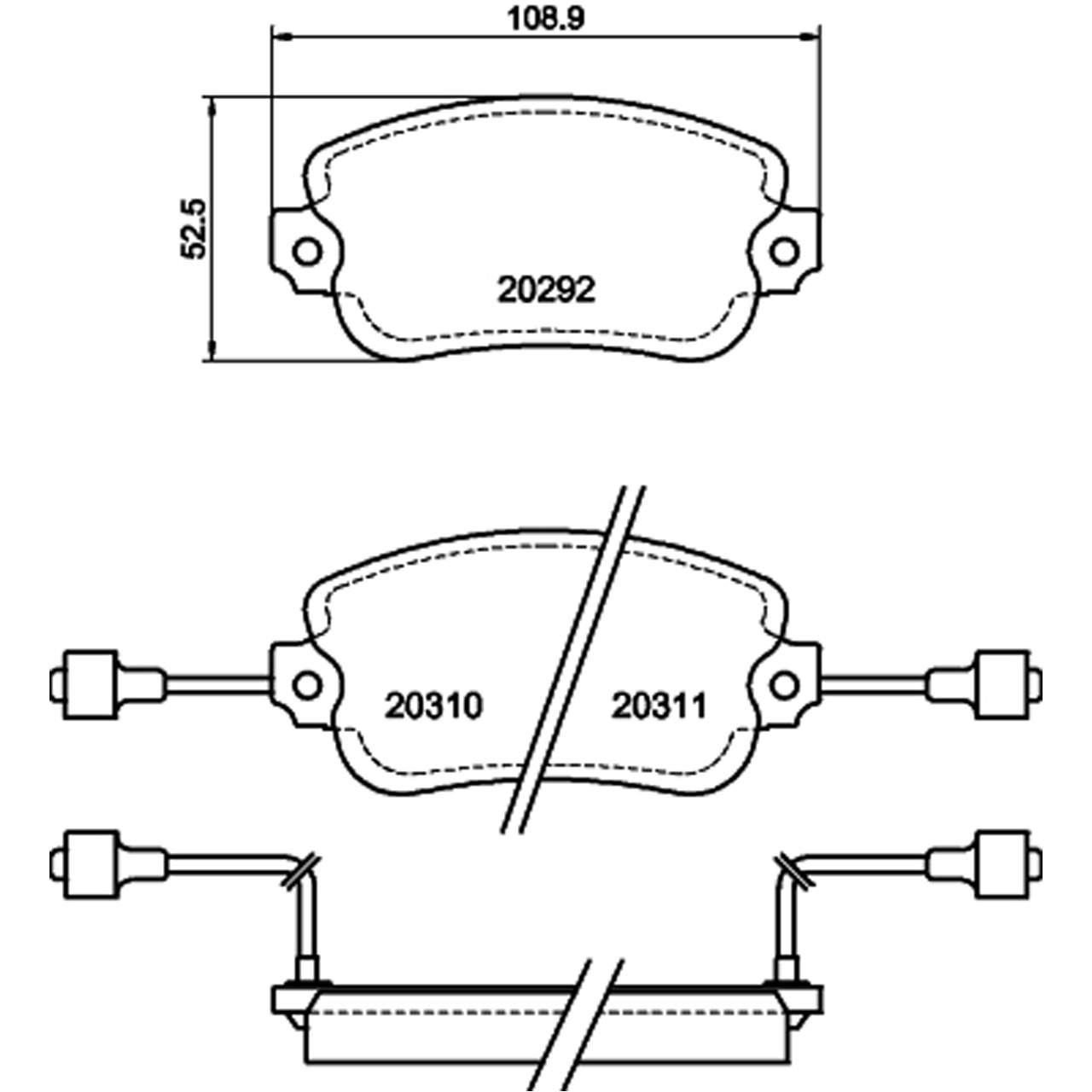 TEXTAR 2029203 Bremsbeläge + Warnkontaktsensor LANCIA Beta Trevi (828_) vorne 82315602