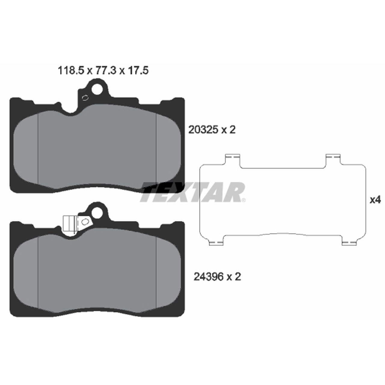 TEXTAR 2032501 Bremsbeläge LEXUS GS (_S19_) (_L1_) IS III (_E3_) RC (_C1_) vorne