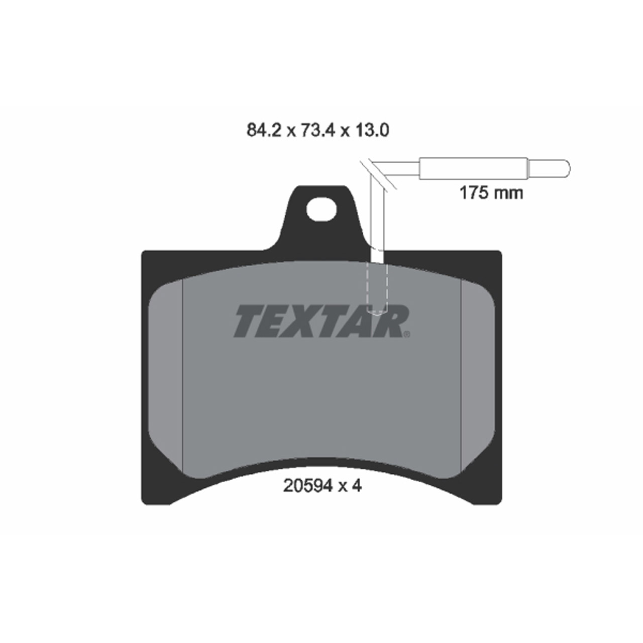 TEXTAR 2059403 Bremsbeläge + Warnkontaktsensor CITROEN C15 (VD_) LNA VISA vorne