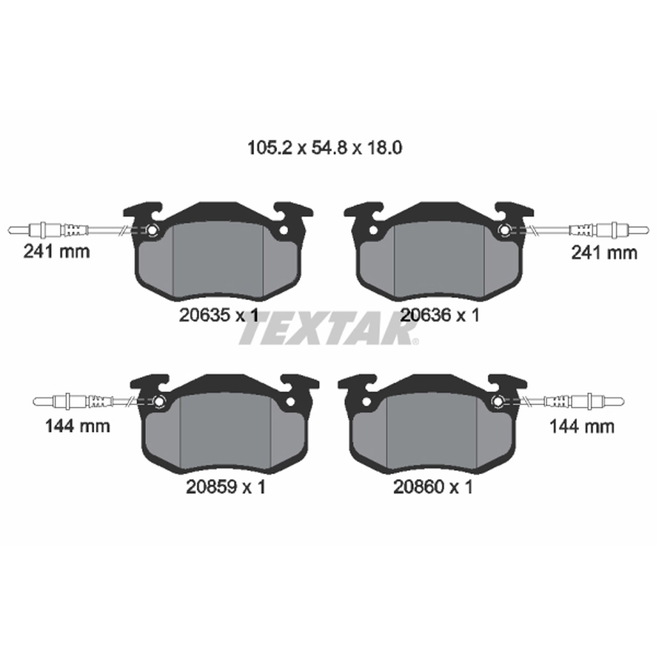 TEXTAR 2063503 Bremsbeläge + Warnkontaktsensor CITROEN BX (XB-_) vorne