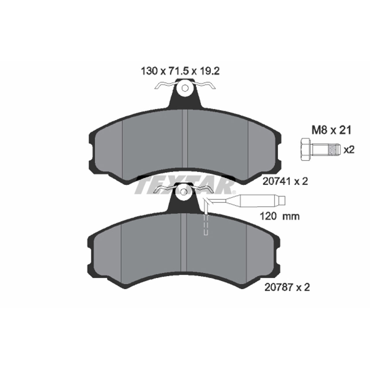 TEXTAR 2074101 Bremsbeläge + Warnsensor CITROEN C25 FIAT Ducato 280 290 PEUGEOT J5 vorne