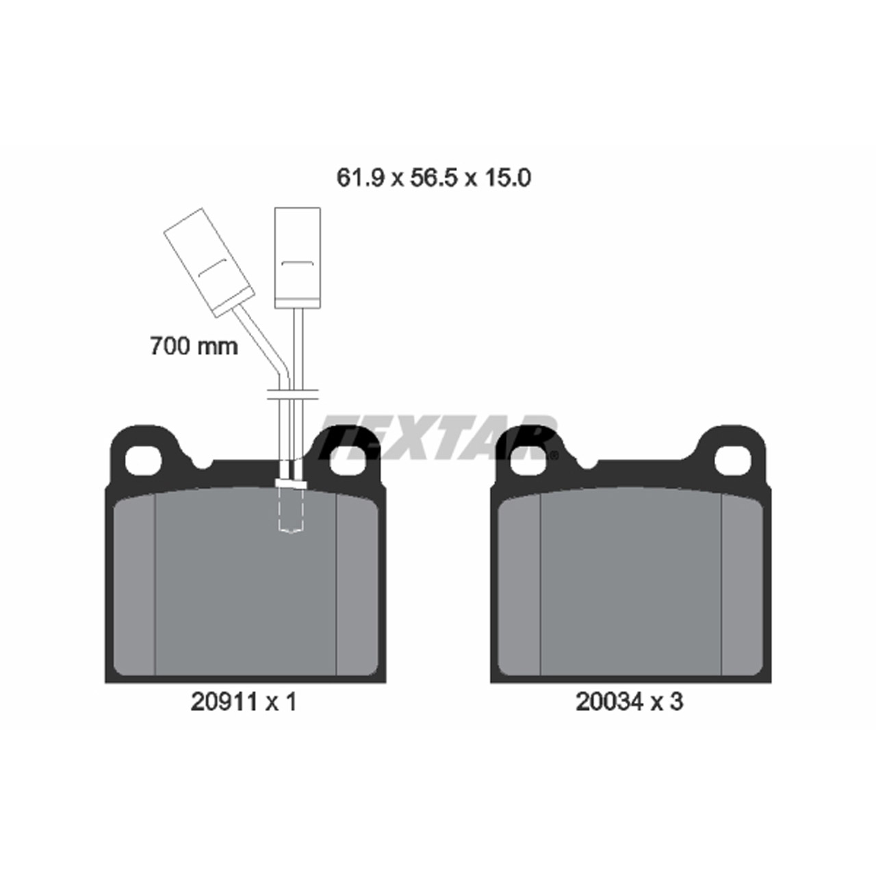 TEXTAR 2091101 Bremsbeläge + Warnsensor ALFA ROMEO 75 (162_) Giulietta GTV (116_) vorne