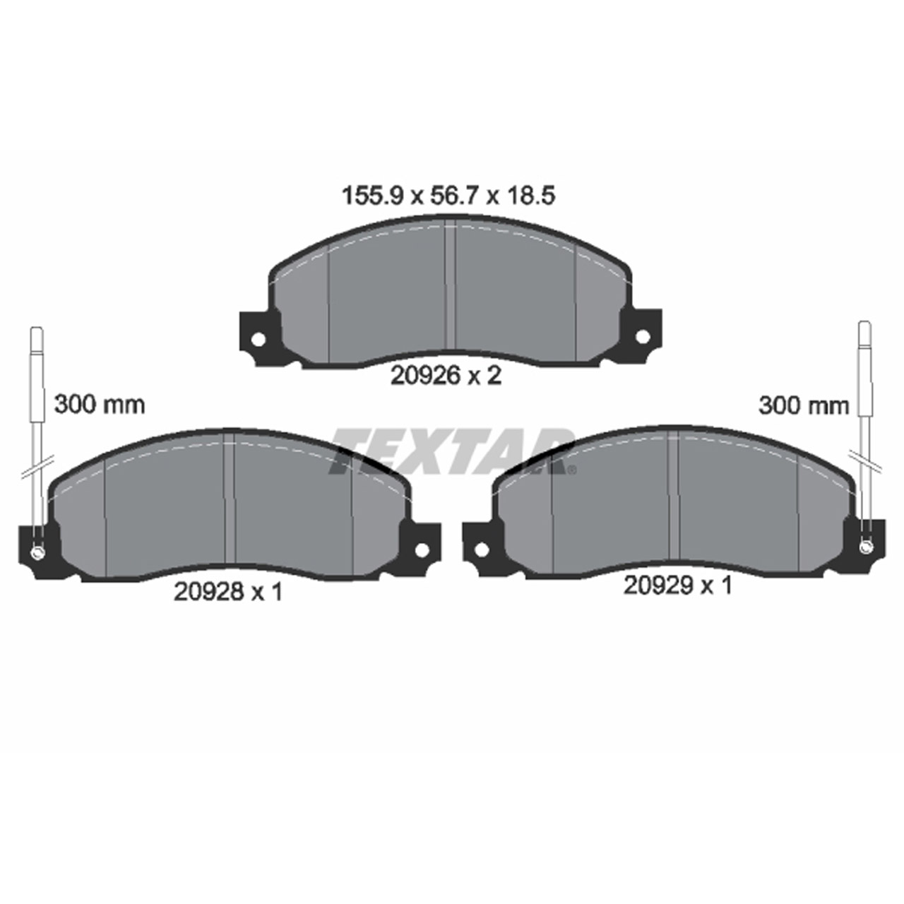 TEXTAR 2092602 Bremsbeläge + Warnkontaktsensor OPEL Arena RENAULT Trafic 1980-2001 vorne