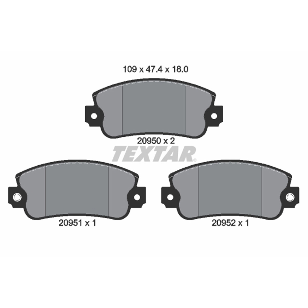 TEXTAR 2095006 Bremsbeläge + Sensor FIAT Panda (141_) Regata Ritmo (138_) Uno (146_) vorne