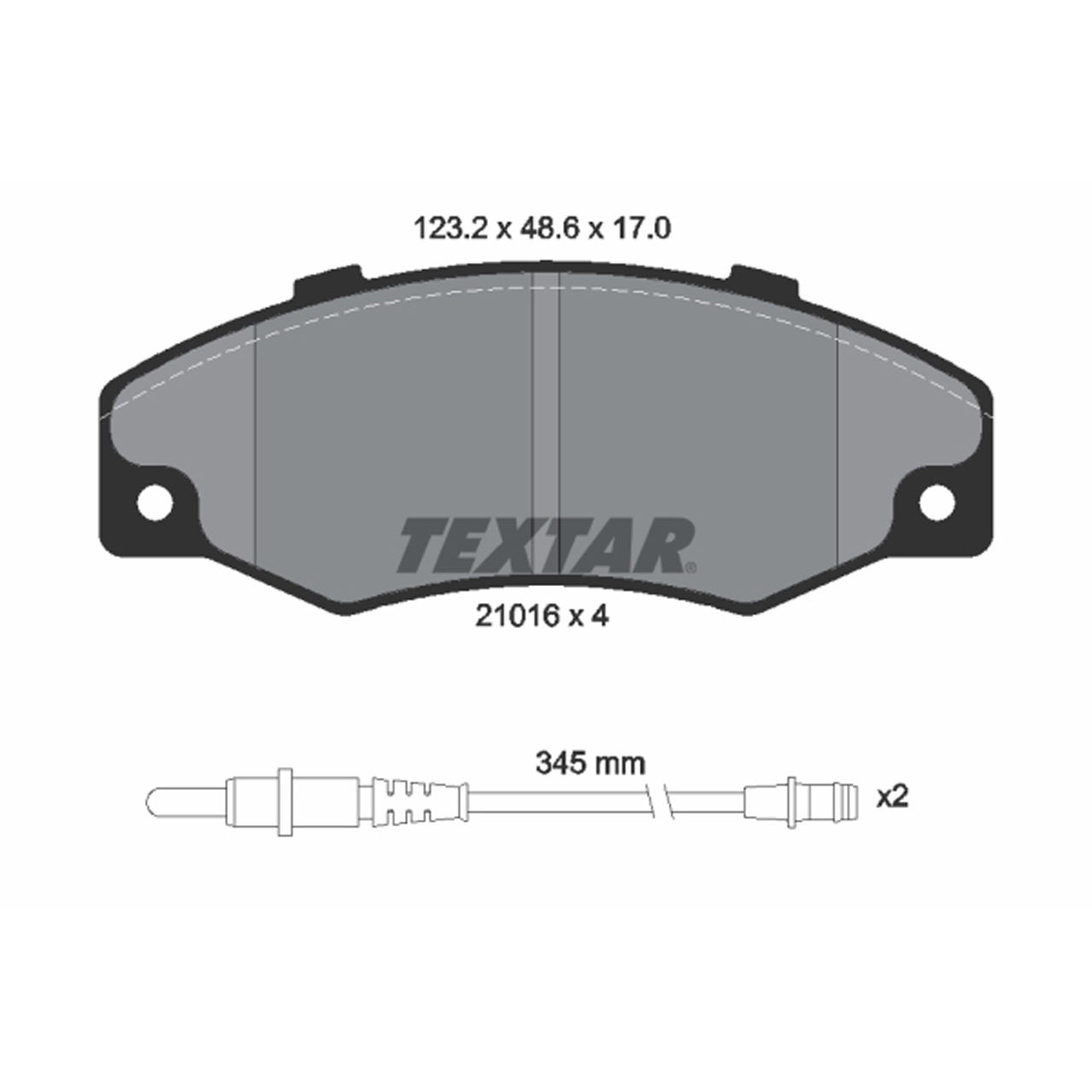 TEXTAR 2101602 Bremsbeläge + Warnkontaktsensor RENAULT 21 2.0 2.2 2.1 D / Turbo-D vorne