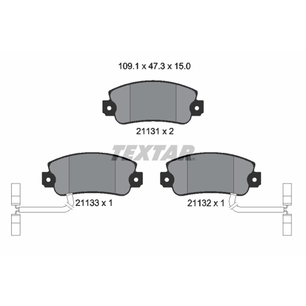 TEXTAR 2113103 Bremsbeläge + Warnkontaktsensor ALFA ROMEO Arna (920_) 1.2 1.3 TI vorne