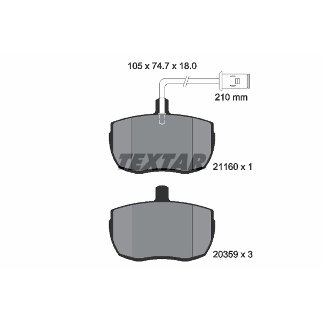 TEXTAR 2116002 Bremsbeläge + Warnsensor LAND ROVER Discovery 1 (LJ) Range Rover 1 vorne