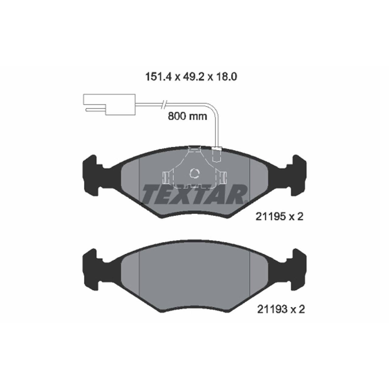 TEXTAR 2119501 Bremsbeläge + Warnkontaktsensor FIAT Duna Fiorino (146_) (147_) vorne