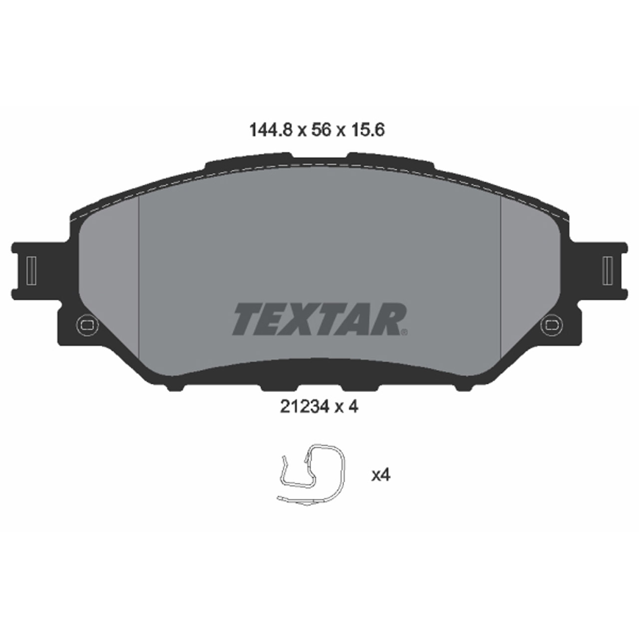 TEXTAR 2123401 Bremsbeläge Bremsklötze TOYOTA Hilux 7 (_N1_) 2.4 D ohne ESP vorne