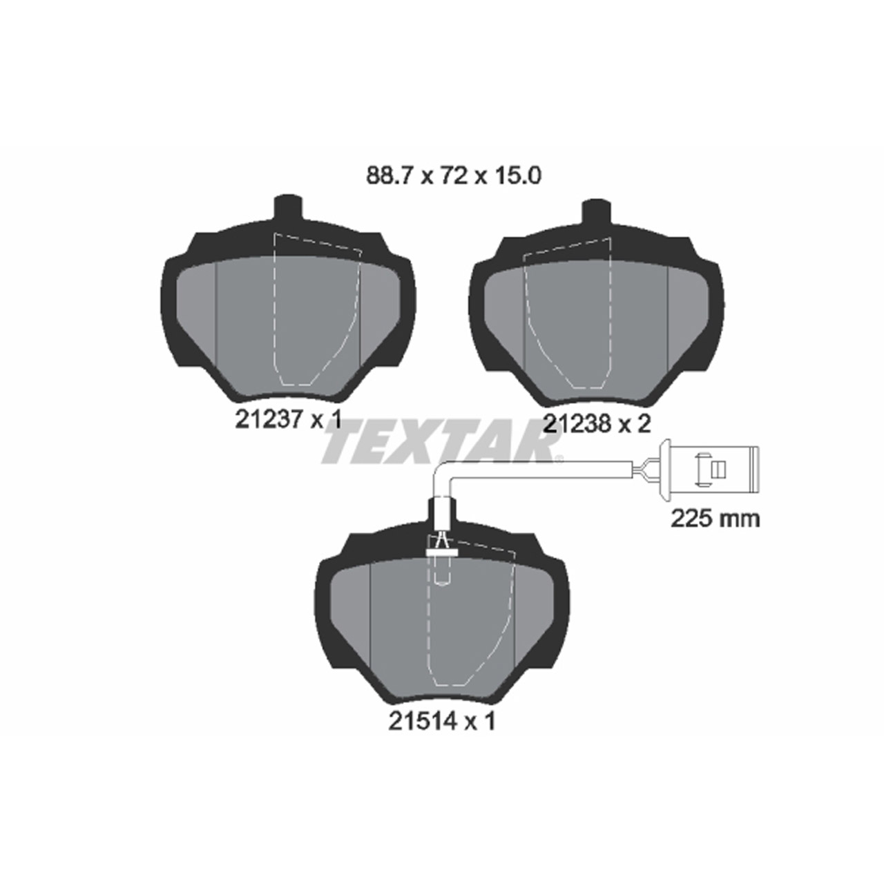 TEXTAR 2123701 Bremsbeläge + Warnsensor LAND ROVER Discovery 1 (LJ) Range Rover 1 hinten