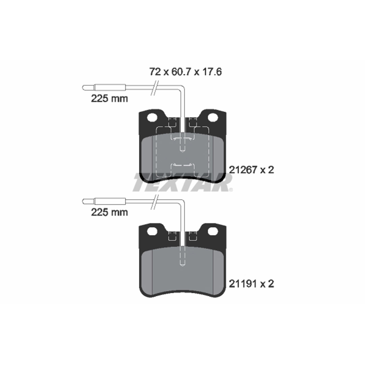 TEXTAR 2126702 Bremsbeläge + Warnsensor CITROEN AX Saxo PEUGEOT 106 I II 1.0 1.1 vorne