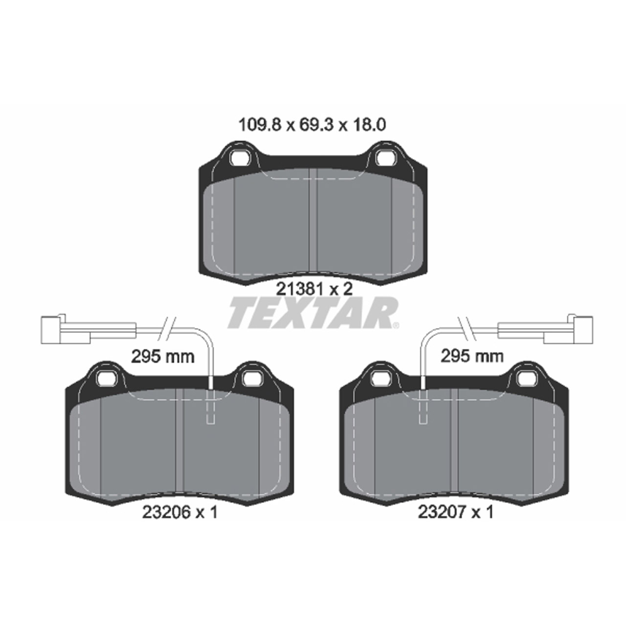 TEXTAR 2138103 Bremsbeläge + Sensor ALFA ROMEO 147 (937_) 156 (932_) GTV (916_) vorne