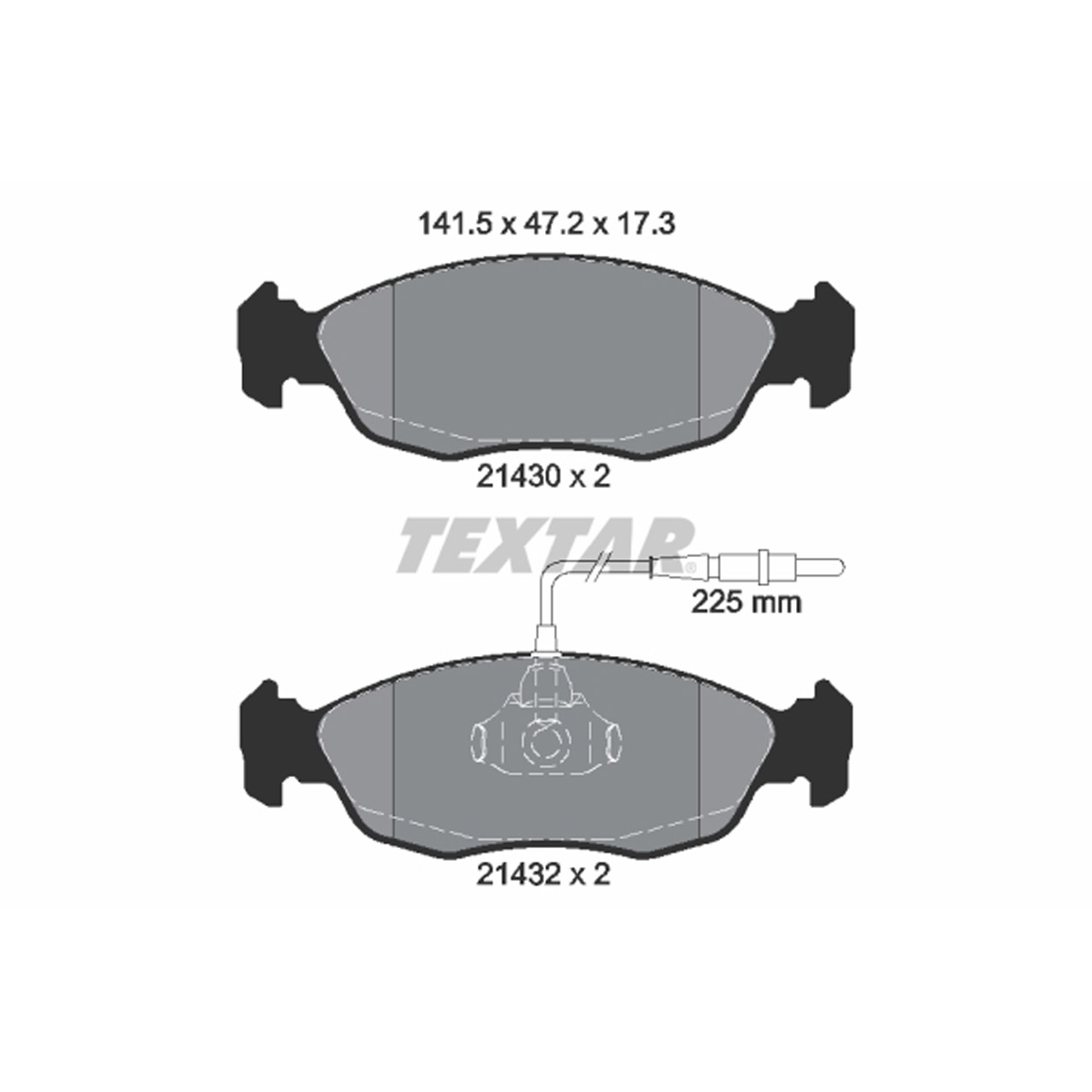 TEXTAR 2143001 Bremsbeläge + Warnkontaktsensor CITROEN Saxo PEUGEOT 106 II 306 vorne