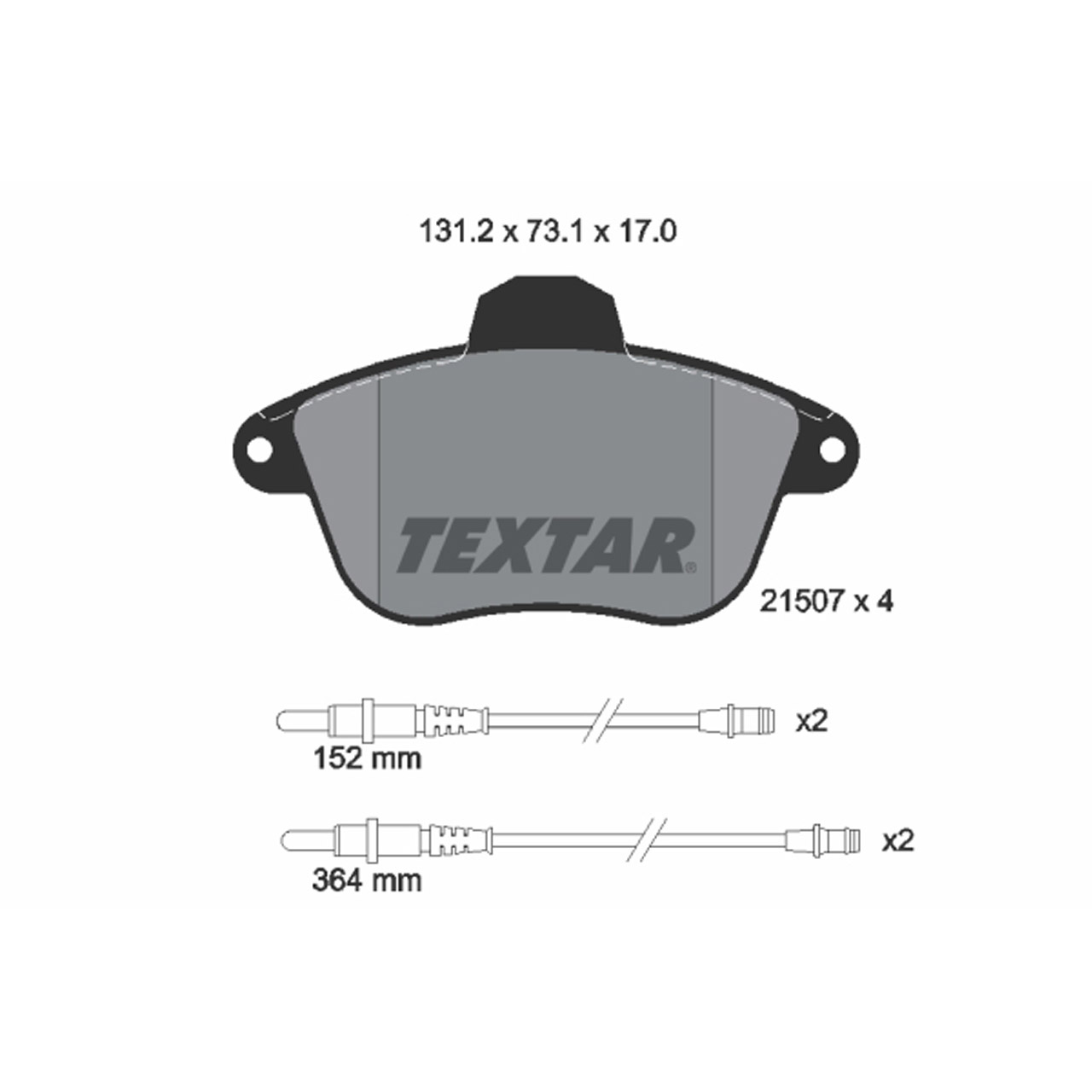 TEXTAR 2150701 Bremsbeläge + Warnkontaktsensor PEUGEOT 605 (6B) ab 03.1991 vorne