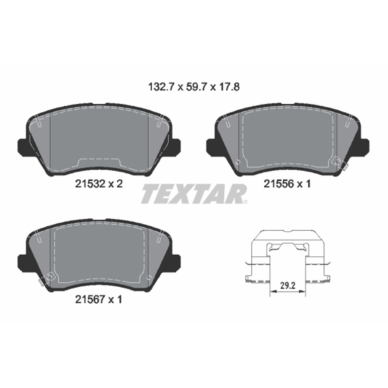 TEXTAR 2153201 Bremsbeläge HYUNDAI i30 (PD) KIA Cee'D (JD) (CD) Cerato 3 4 15 Zoll vorne