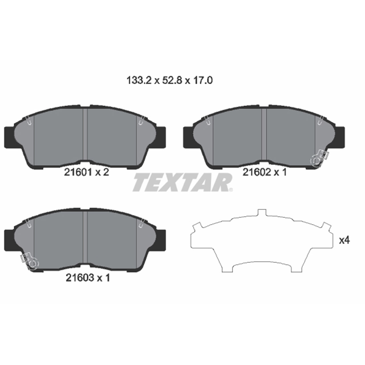 TEXTAR 2160101 Bremsbeläge TOYOTA Camry V1 Carina E 6 Corolla E10 E11 Picnic Rav 4 I vorne