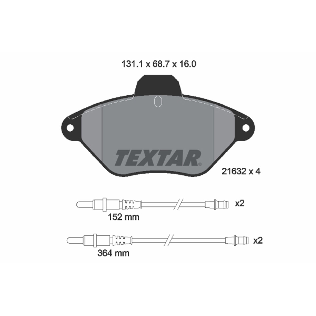 TEXTAR 2163201 Bremsbeläge + Warnkontaktsensor CITROEN Xantia / Break (X1_, X2_) vorne