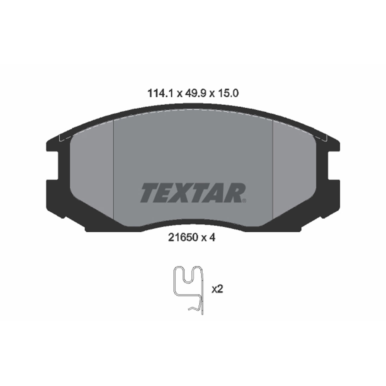 TEXTAR 2165001 Bremsbeläge MITSUBISHI Colt 3 4 5 Lancer 3 4 5 6 DAIHATSU Terios vorne