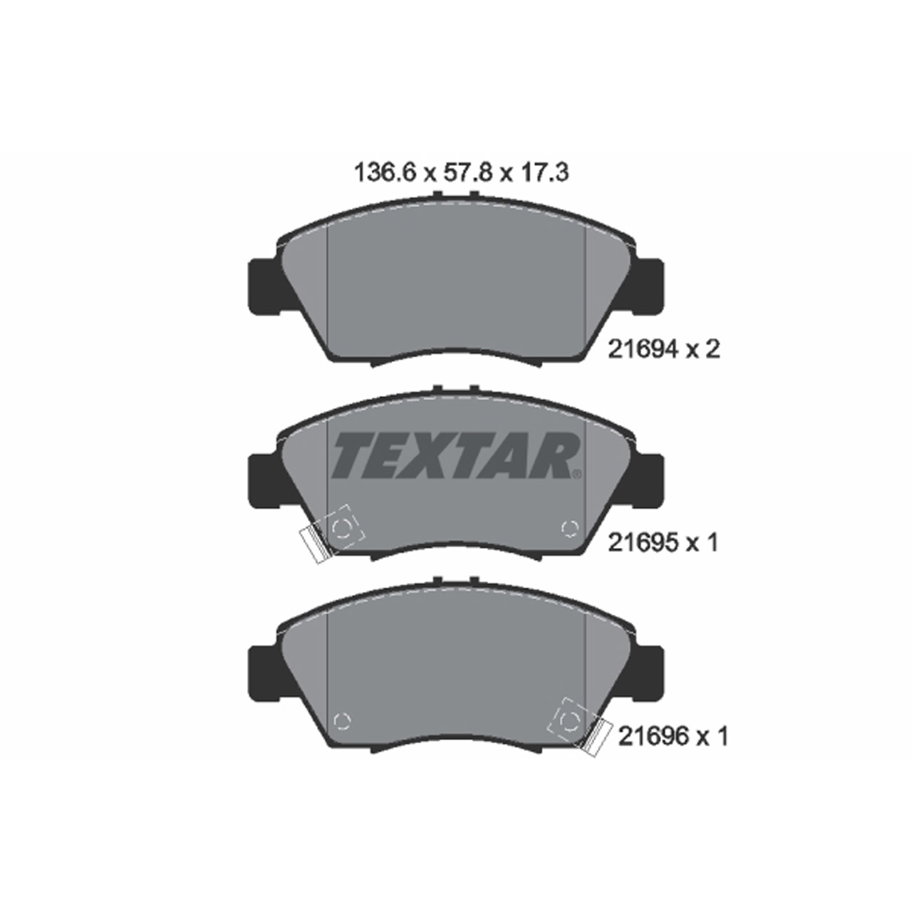 TEXTAR 2169401 Bremsbeläge Bremsklötze HONDA Civic 5 6 7 8 CRX 3 Insight (ZE_) vorne