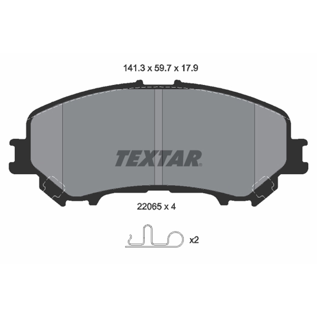 TEXTAR 2206501 Bremsbeläge NISSAN Qashqai 2 (J11) RENAULT Kadjar (HA_, HL_) vorne