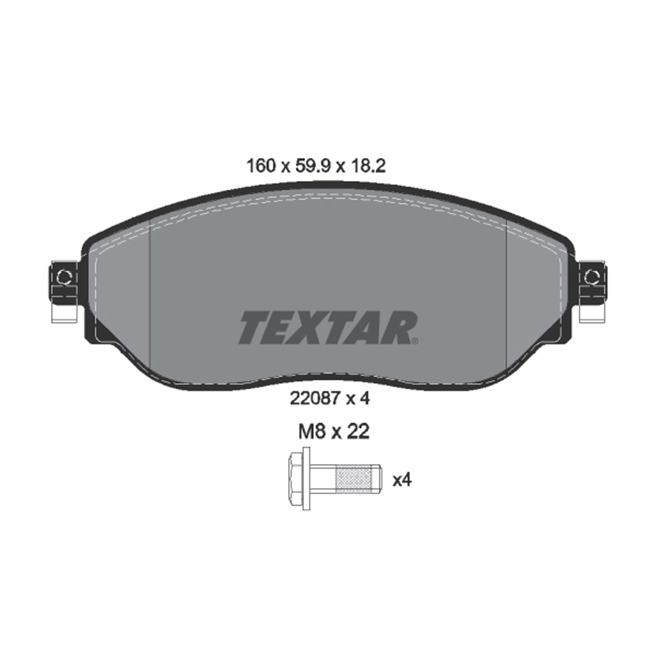 TEXTAR 2208701 Bremsbeläge FIAT Talento NISSAN NV300 OPEL Vivaro B RENAULT Trafic 3 vorne