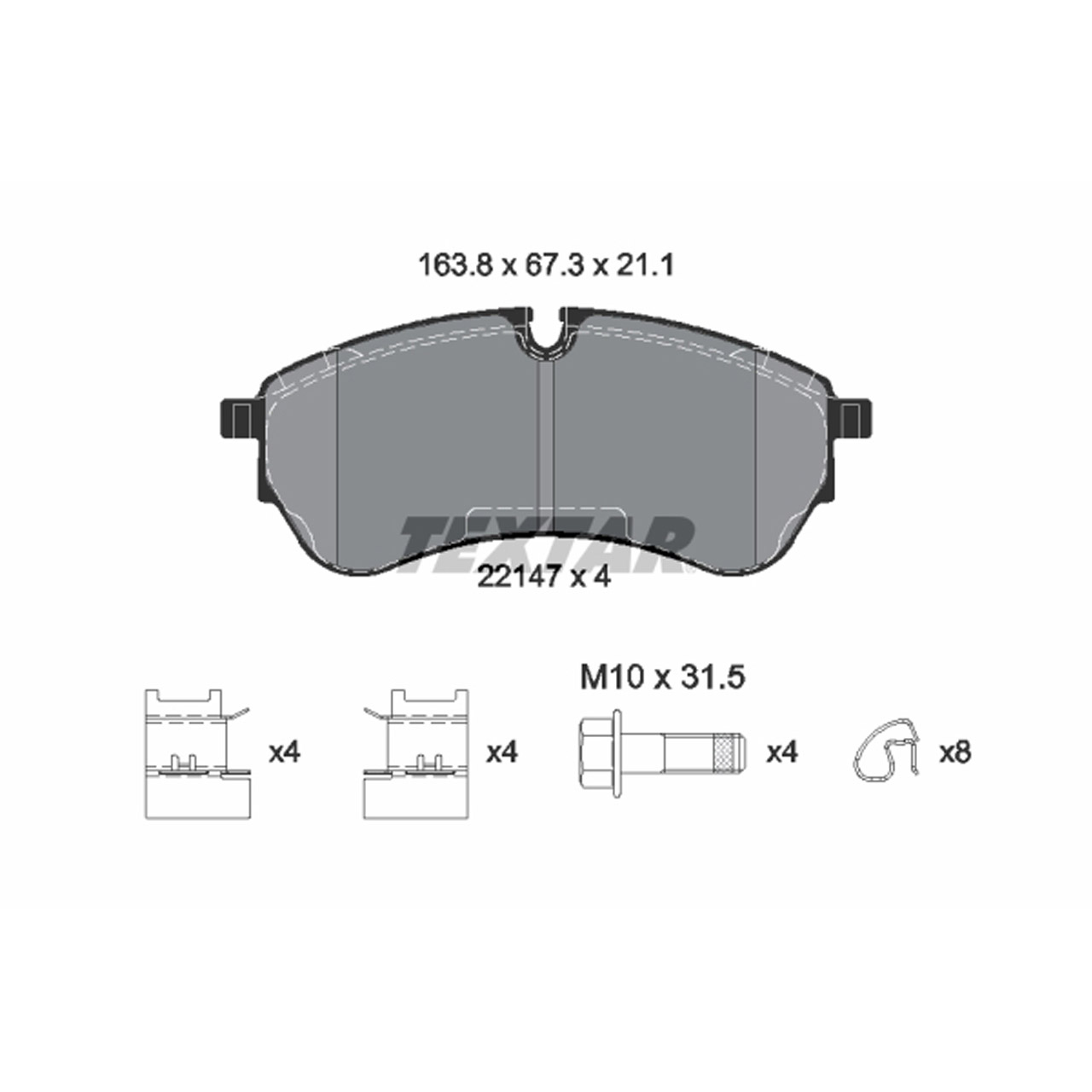 TEXTAR 2214701 Bremsbeläge VW Crafter SX SY SZ PR-1LA Grand California PR-1LA/1LB vorne