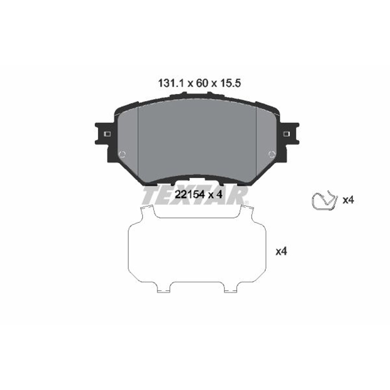 TEXTAR 2215401 Bremsbeläge MAZDA 3 (BM_, BN_) 2.0 1.5/2.2 D Fgst. 3MZ vorne BJY73328ZA