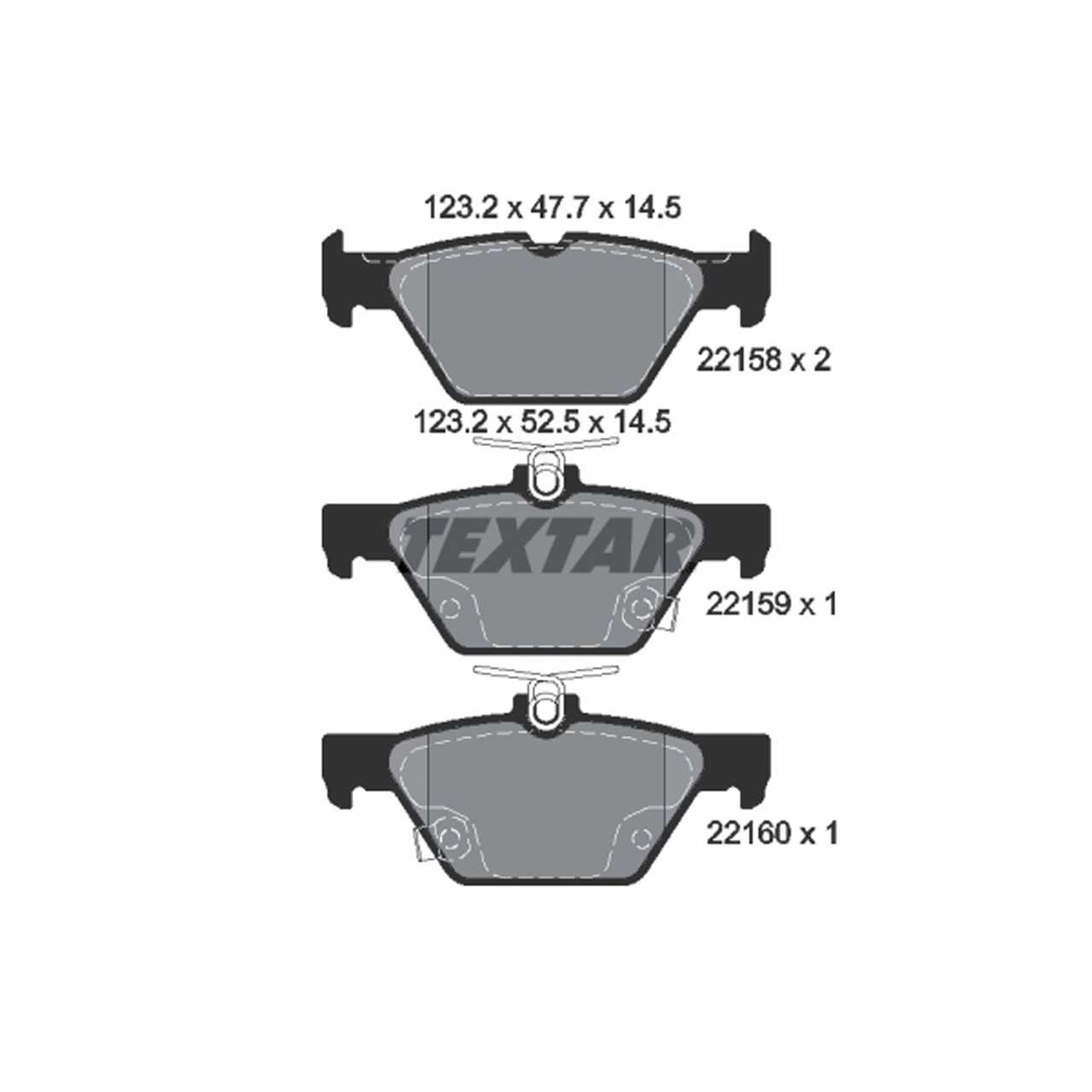 TEXTAR 2215801 Bremsbeläge SUBARU Forester (SK_) Impreza XV (GT_) Outback (BS) (BT) hinten