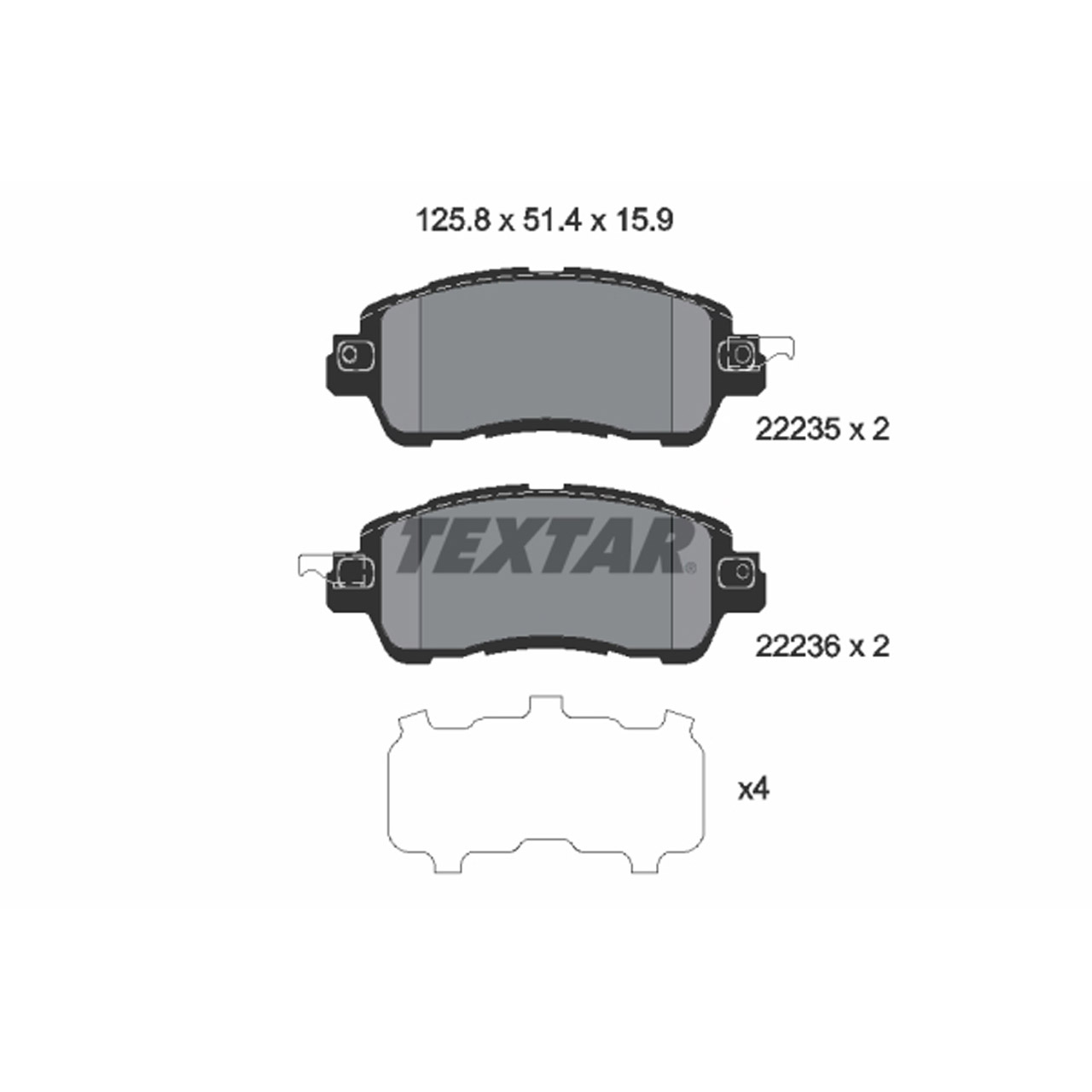 TEXTAR 2223501 Bremsbeläge Bremsklötze Bremsbelagsatz MAZDA 2 (DL, DJ) vorne