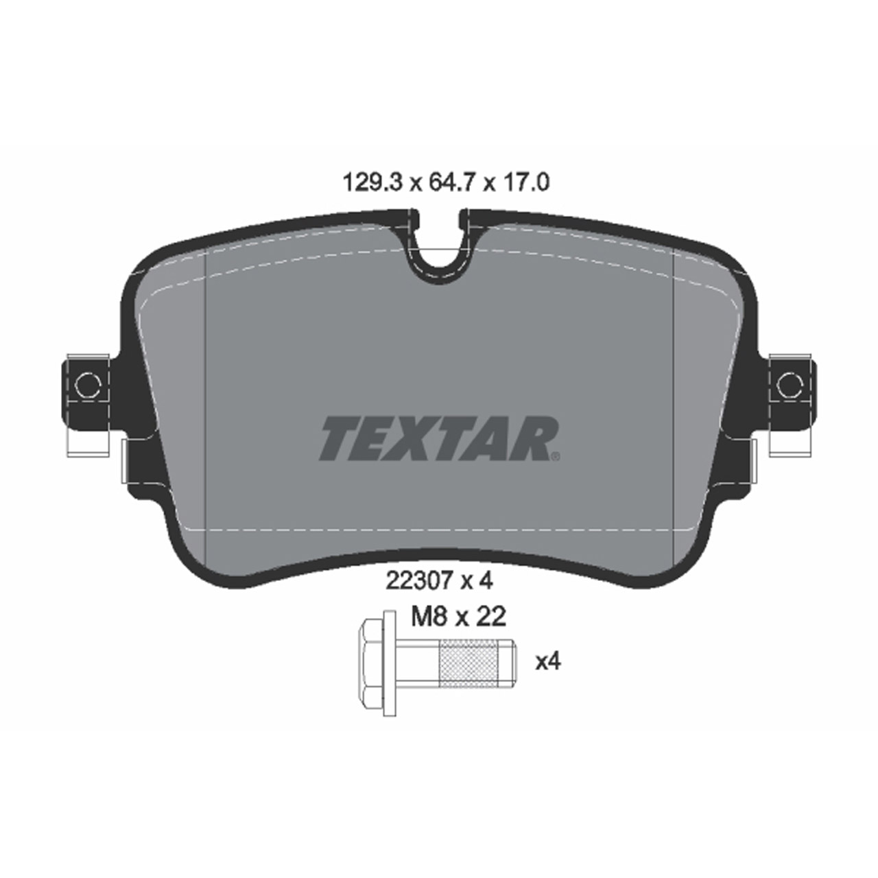 TEXTAR 2230701 Bremsbeläge AUDI A6 C8 A7 4K A8 4H 4N Q7 Q8 4M VW Touareg CR hinten