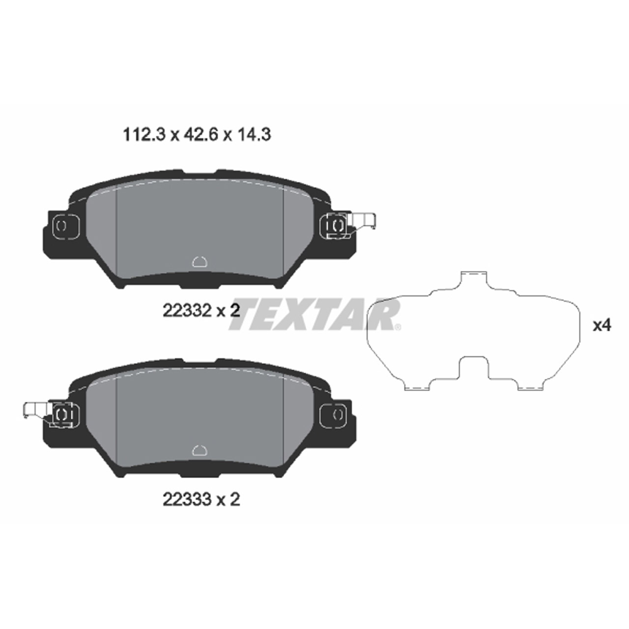 TEXTAR 2233201 Bremsbeläge Bremsklötze MAZDA CX-5 (KE, GH) (KF) ab 12.2014 hinten