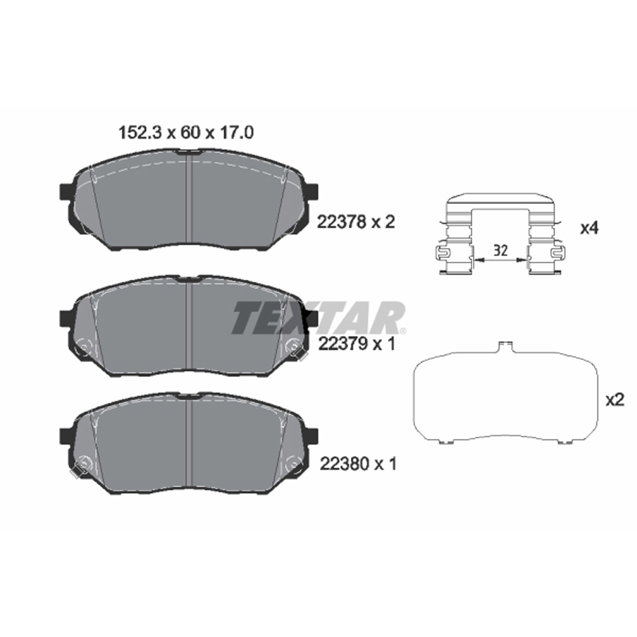 TEXTAR 2237801 Bremsbeläge HYUNDAI Santa Fe 4 (TM) KIA Sorento 3 (UM) 17 Zoll vorne