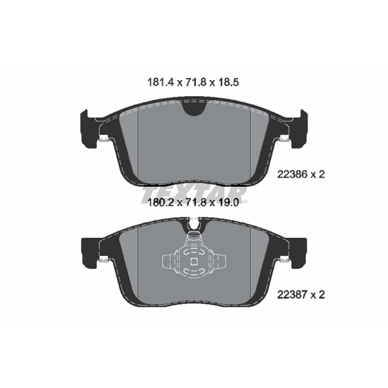 TEXTAR 2238601 Bremsbeläge Bremsklötze Bremsbelagsatz VOLVO XC60 I (156) vorne