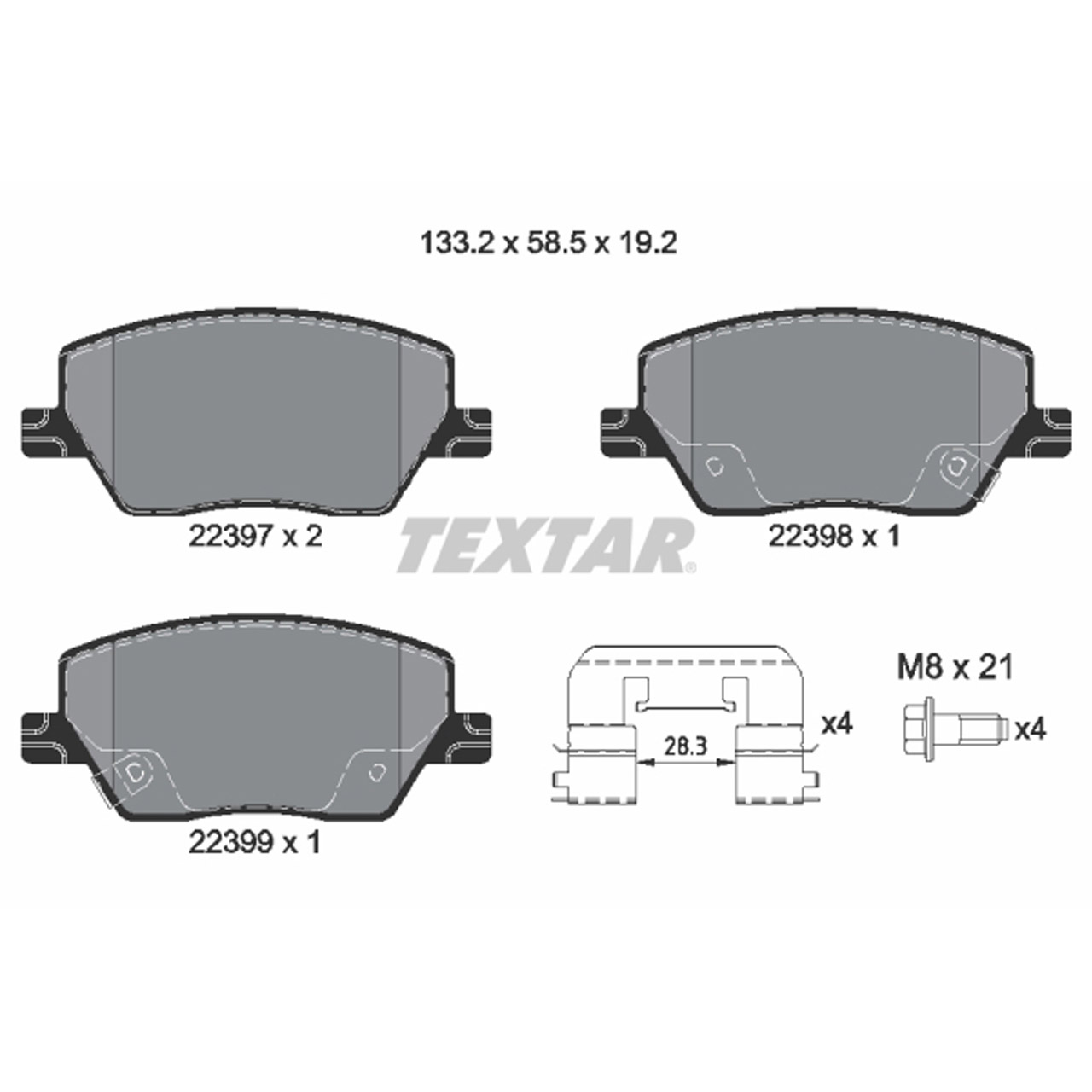 TEXTAR 2239701 Bremsbeläge Bremsklötze Bremsbelagsatz FIAT Tipo (356_, 357_) vorne