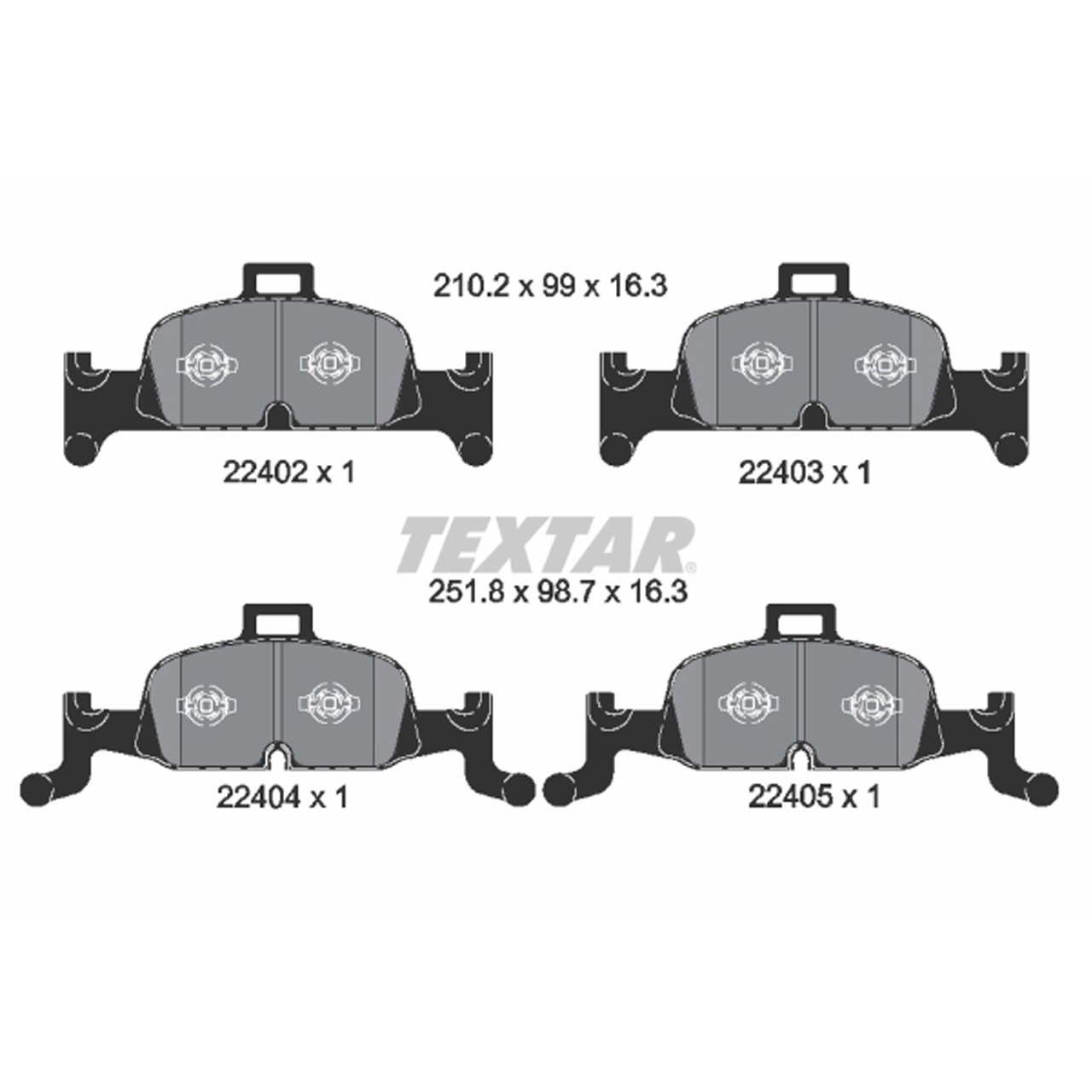 TEXTAR 2240201 Bremsbeläge Bremsklötze AUDI A4 (B9) A5 (F5) A6 (C8) A7 (4K) Q5 (FY) vorne