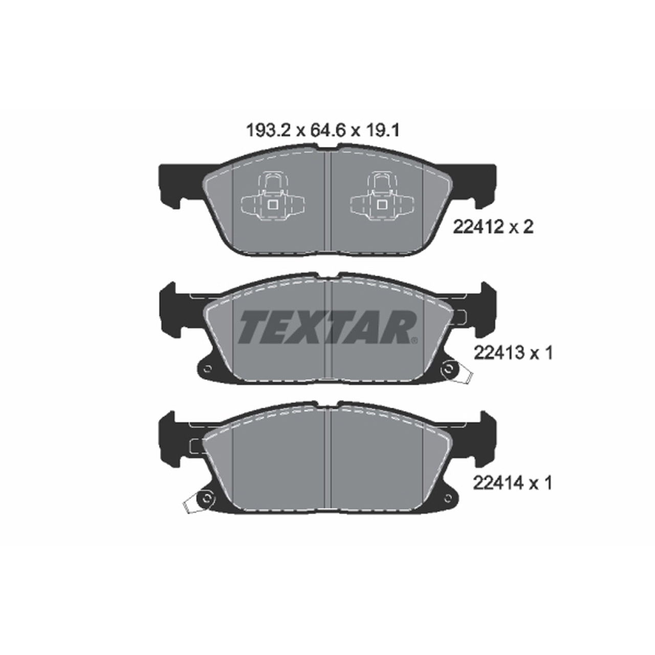 TEXTAR 2241201 Bremsbeläge FORD Focus 4 ST Galaxy CK Kuga 3 S-Max CJ Edge vorne