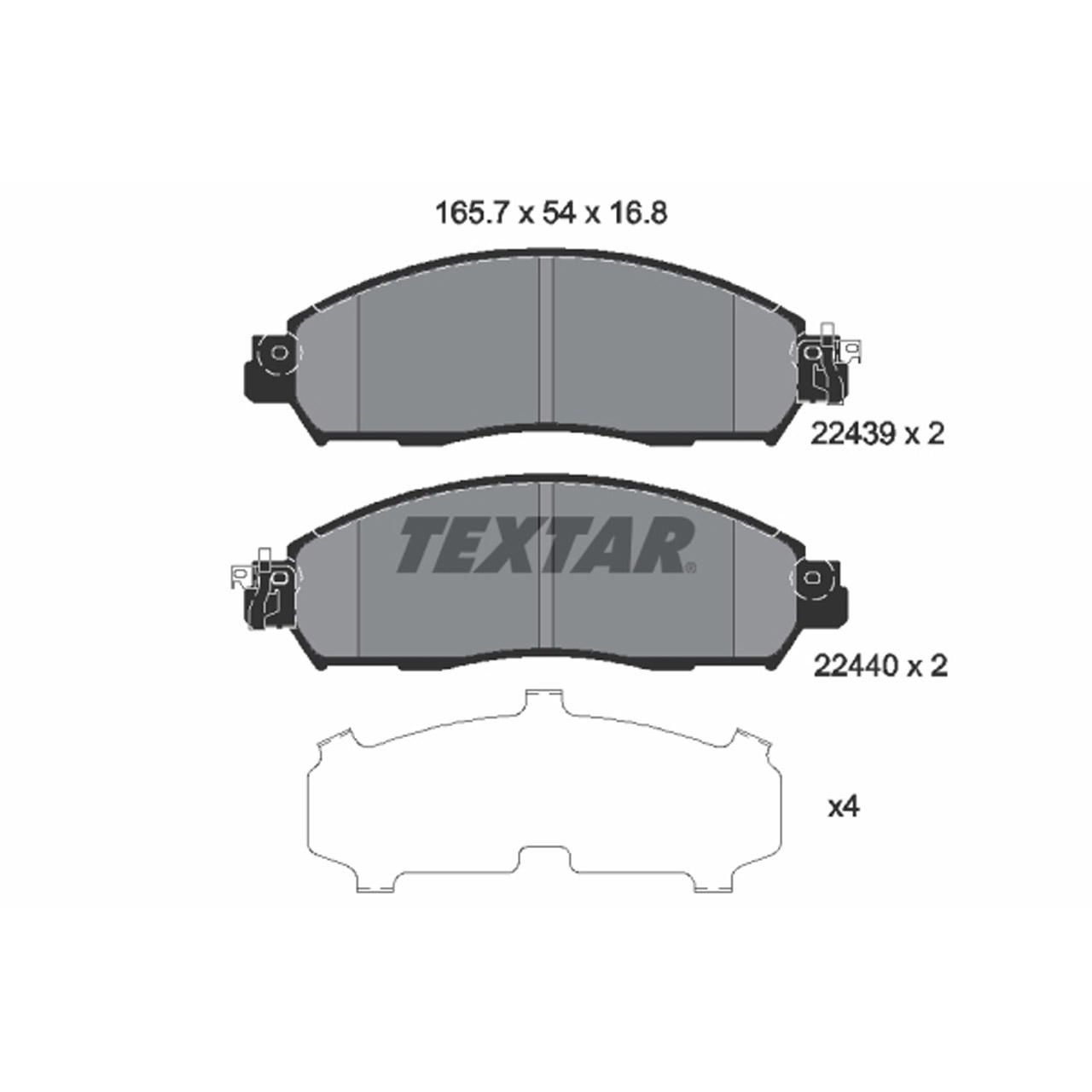 TEXTAR 2243901 Bremsbeläge NISSAN Navara (D23) bis 05.2019 RENAULT Alaskan vorne