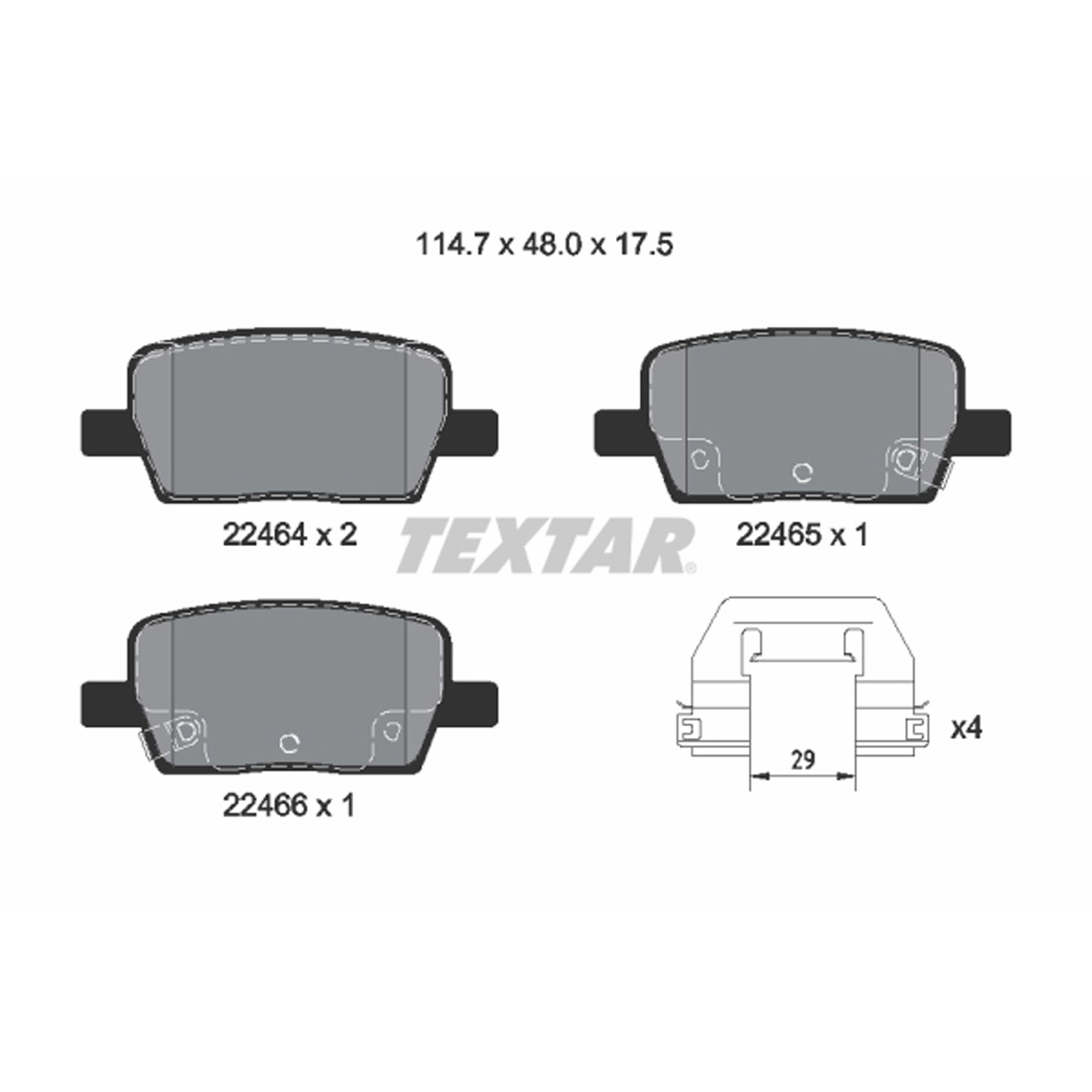 TEXTAR 2246401 Bremsbeläge CHEVROLET Camaro 2.0 Turbo 275 PS JL9 ab 08.2016 hinten