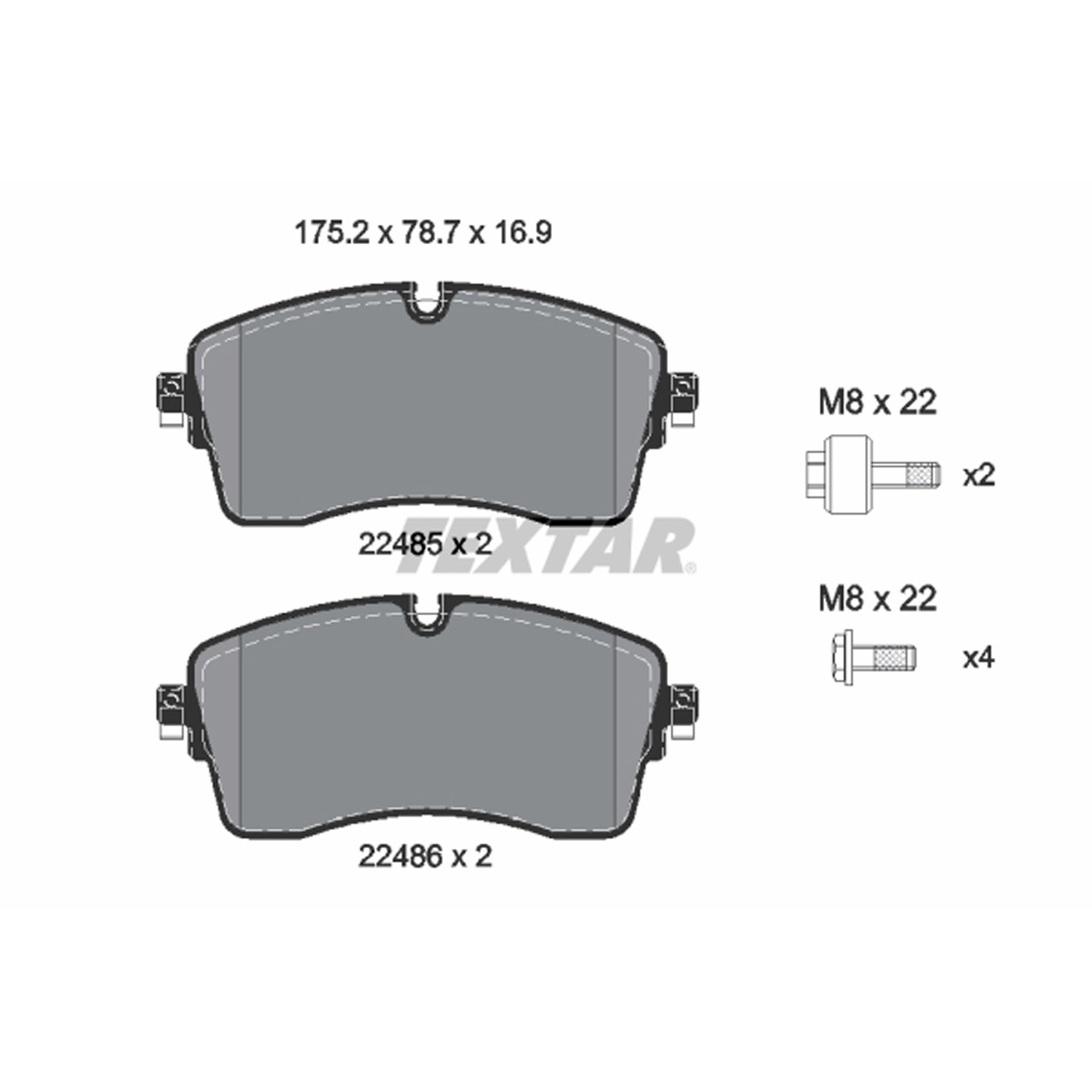 TEXTAR 2248505 Bremsbeläge LAND ROVER Range Rover 4 / Evoque / Sport 2 18 Zoll vorne